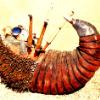 Wargrub - carved wood, assemblage